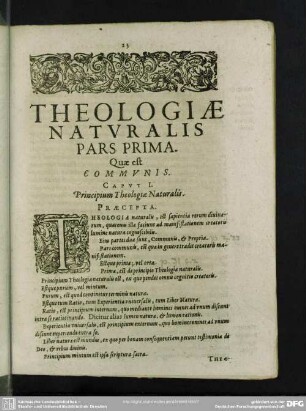 Pars Prima. Quae est Communis