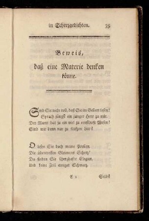Beweis, daß eine Materie denken könne.
