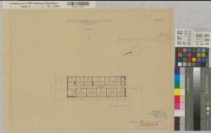 Münster (Münster) Erweiterung des Regierungsdienstgebäudes Domplatz 1 Grundriß 4. Obergeschoß 1952 1 : 200 37 x 51 Pause Staatsneubauleitung Münster Regierung Münster Nr. 33979