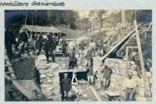 Foto des im Bau befindlichen Hochbehälters in Schnierlach für den Wasserleitungsbau Schnierlach (Lapoutroie) - Eschelmer (Hachimette)
