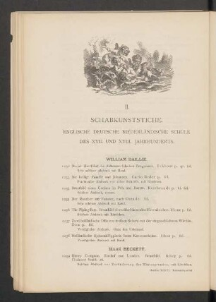 II. Schabkunststiche. Englische Deutsche Niederländische Schule des XVII. und XVIII. Jahrhunderts