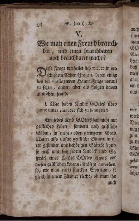 V. Wie man einen Freund brauchbar, und einen brauchbaren noch brauchbarer mache?