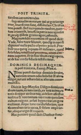 Dominica Decimaquinta post trinitatis ...