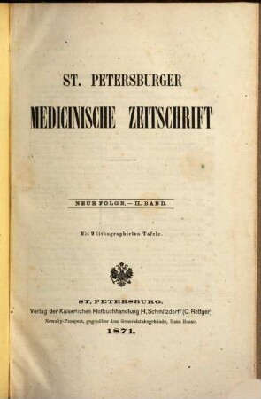 St. Petersburger medizinische Zeitschrift. 2, 2. 1871