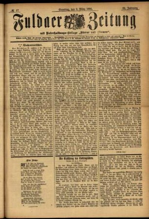 Ausgabe vom Samstag, den 09. März 1895.
