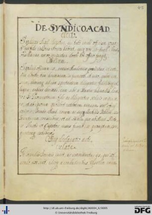 [fol. 45] De syndico academic electo