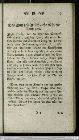 2. Das Blut reinigt sich, ehe es in die Adern geht