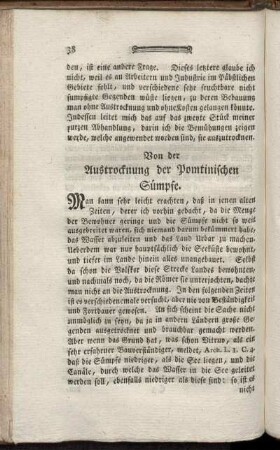 Von der Austrocknung der Pomtinischen Sümpfe