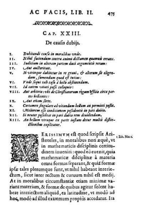 Cap. XXIII. De causis dubijs. - Cap. XXIV. Monita de non temere etiam iustis causis suscipiendo bello.