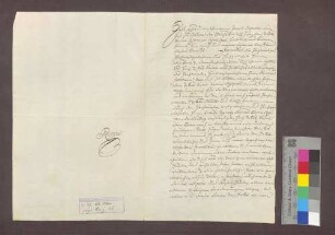 Joseph Augustin von Andlau, Domkapitular zu Basel, reversiert, dass er die auf der Erbschaft seines verstorbenen Onkels Philipp Hartmann von Andlau, Domkapitulars zu Basel, ruhenden Lasten übernehmen will.