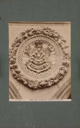 Hospital del Ceppo, Pistoia: Lünette mit Wappen des Hospitals
