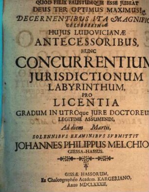 Concurrentium iurisdictionum labyrinthum : Diss. inaug.