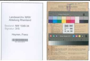 Entnazifizierung Franz Heynen , geb. 02.12.1900 (Apotheker)