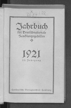22.1921: Jahrbuch für deutschnationale Handlungsgehilfen