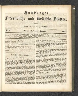 No. 3. 10. Januar 1852