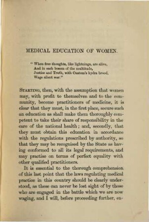 Medical women. 2, Medical education of women