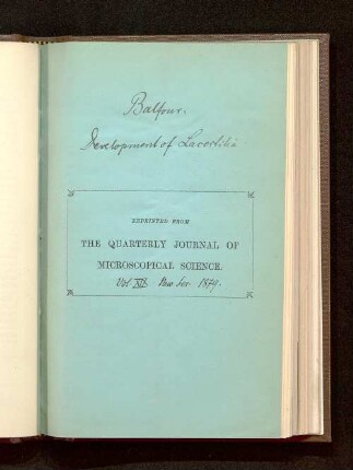 On the early development of the lacertilia : together with some observations on the nature and relations of the primitive streak