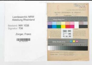 Entnazifizierung Franz Zorger , geb. 22.11.1899 (Lehrer)