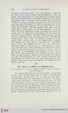 Die Natur des Bildes von Platindrucken
