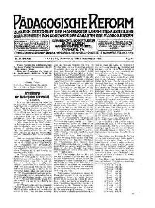 Kriegsfürsorge der hamburgischen Lehrerschaft