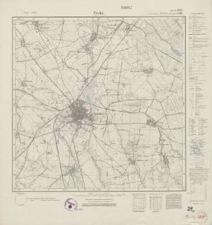 2855 (alte Nr.: 1408) Pyritz, Meßtischblatt (4cm - Karte)