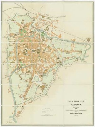 Plan von Padua, 1:5 000, Lithographie, 1906