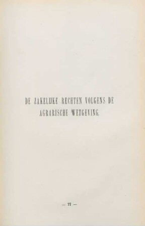 De zakelijke rechten volgens de agrarische wetgeving