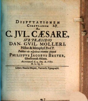 Disp. hist. de C. Iulio Caesare
