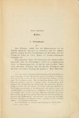 Zelle und Gewebe : neue Beiträge zur Histologie des Thierkörpers