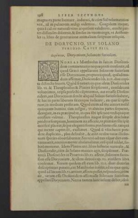 De dorycnio, seu solano furioso. Caput XIII.