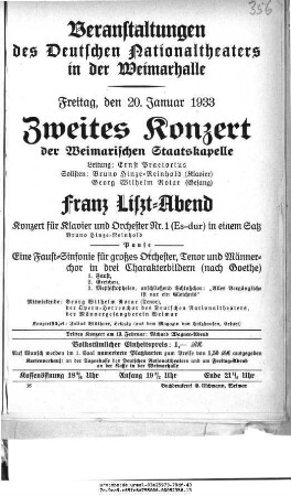 Zweites Konzert [...] Franz Liszt-Abend