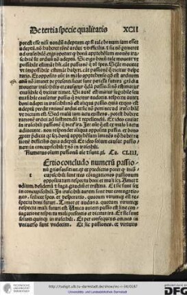 Tertio concludo numerum passionum partis sensitive quia ex predictis patet quod inconcupiscibili sunt tres coniugationes...