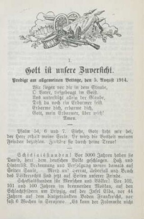 I. Gott ist unsere Zuversicht.