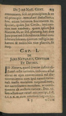 Cap. I. De Iure Naturali, Gentium Et Divino.