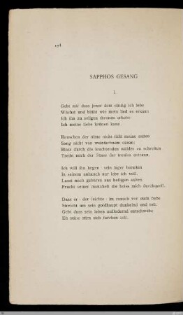 Sapphos Gesang
