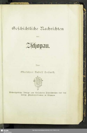 Geschichtliche Nachrichten von Zschopau