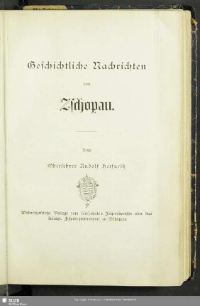 Geschichtliche Nachrichten von Zschopau