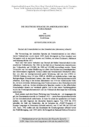Die deutsche Sprache im amerikanischen Schulwesen