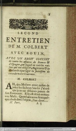 II. Second Entretien De M. Colbert Avec Bouin
