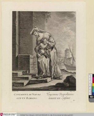 Paysanne Napolitaine tenant un Enfant