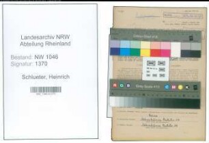 Entnazifizierung Heinrich Schlueter , geb. 09.07.1893 (Lehrer)