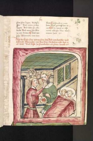 Die Geschichte von zwei Freunden (Vaticinium/ Amici): Ludwig bestreicht den Aussatz Alexanders mit dem Blut seiner beiden, von ihm selbst getöteten Söhne