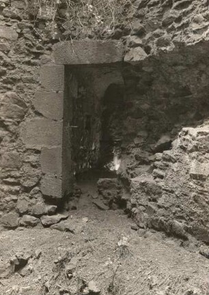 Kohren-Sahlis, Ruine der Burg Kohren, westlicher Bergfried, Abort