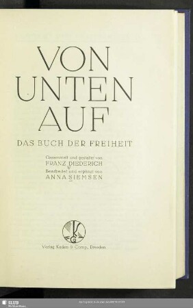 Von unten auf : das Buch der Freiheit