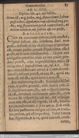 Ad L.XXXI. Ulpian. lib. 42. ad Sabin