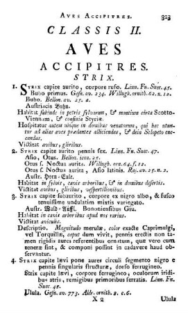 Classis II. Aves Accipitres