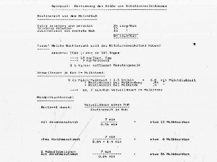Beispiel: Bestimmung der Größe von Rotationsmelkständen II