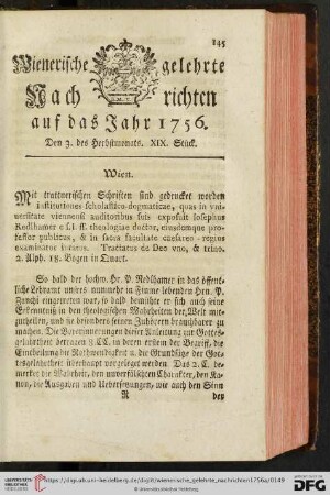 Den 3. des Herbstmonats. XIX. Stück
