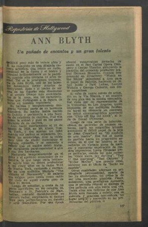 Ann Blyth - un puñado de encantos y un gran talento : Repostería de Hollywood