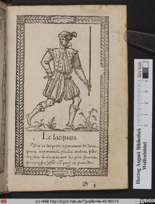 Le Lacquais [Recueil de la diversité des habits, Kleidung eines Lakaien]